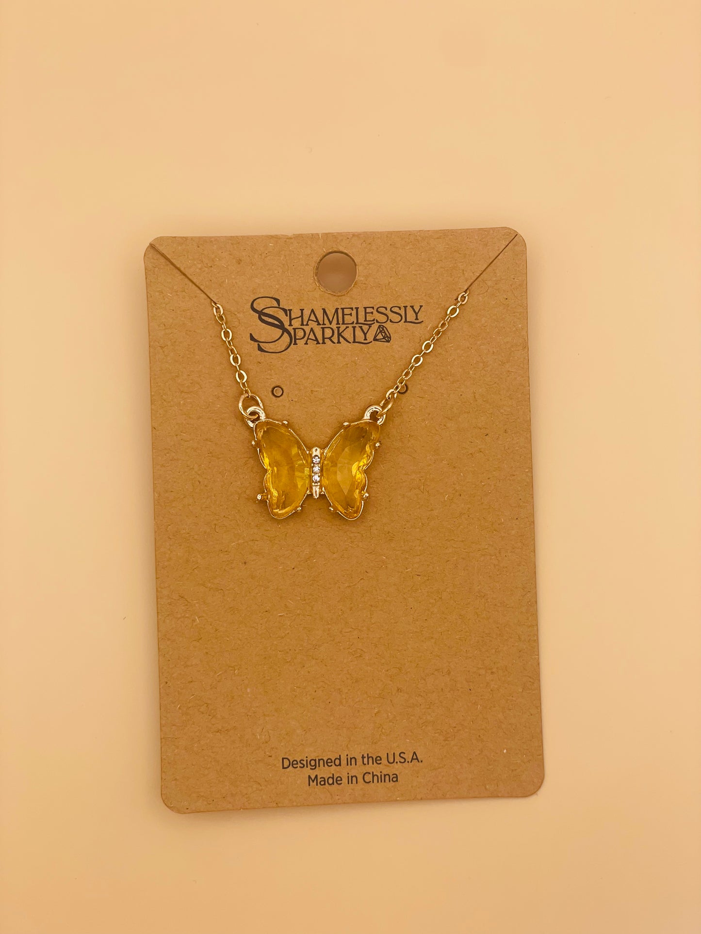 Yellow Butterfly Necklace
