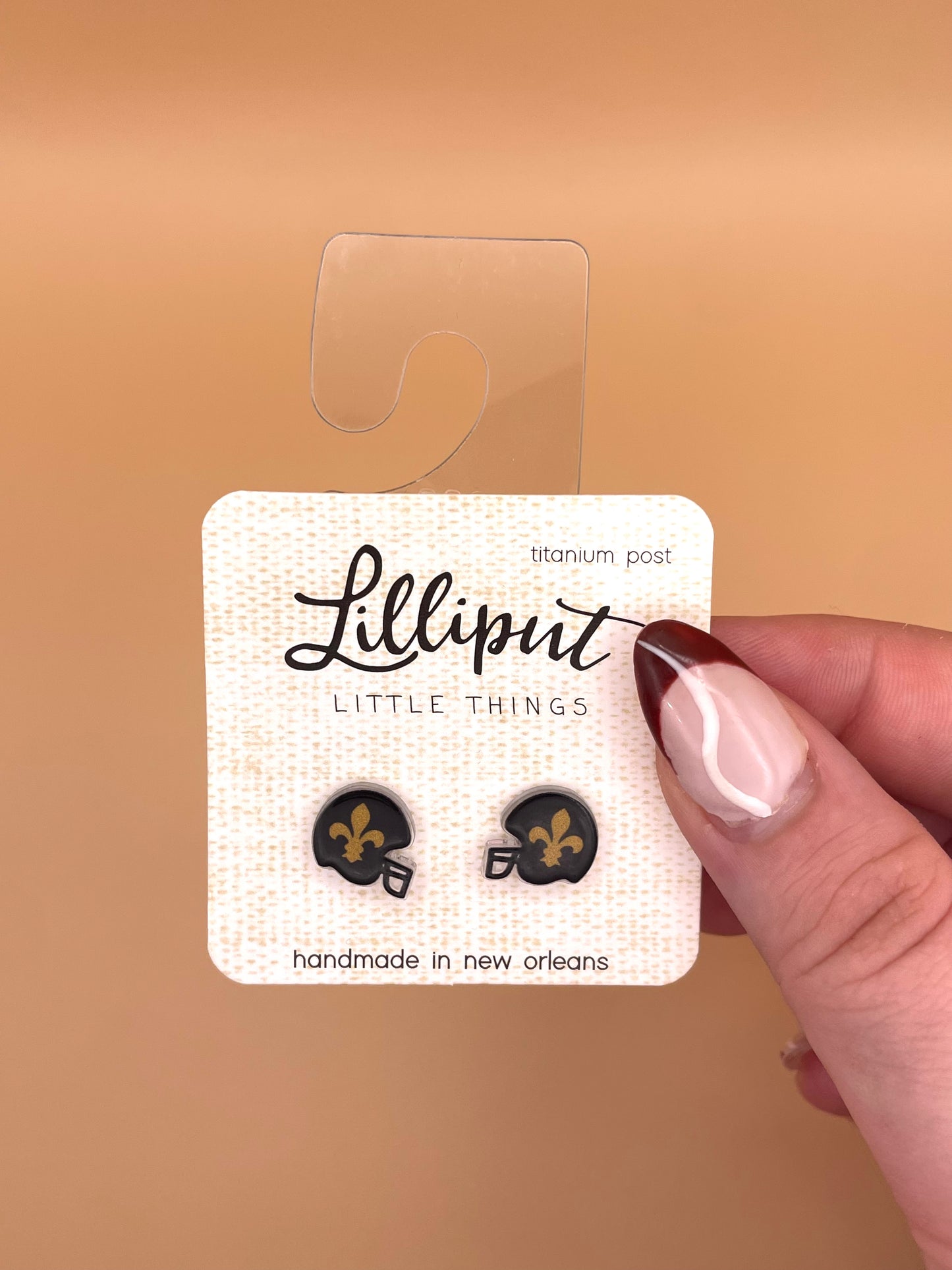Fleur De Lys Helment Stud Earrings