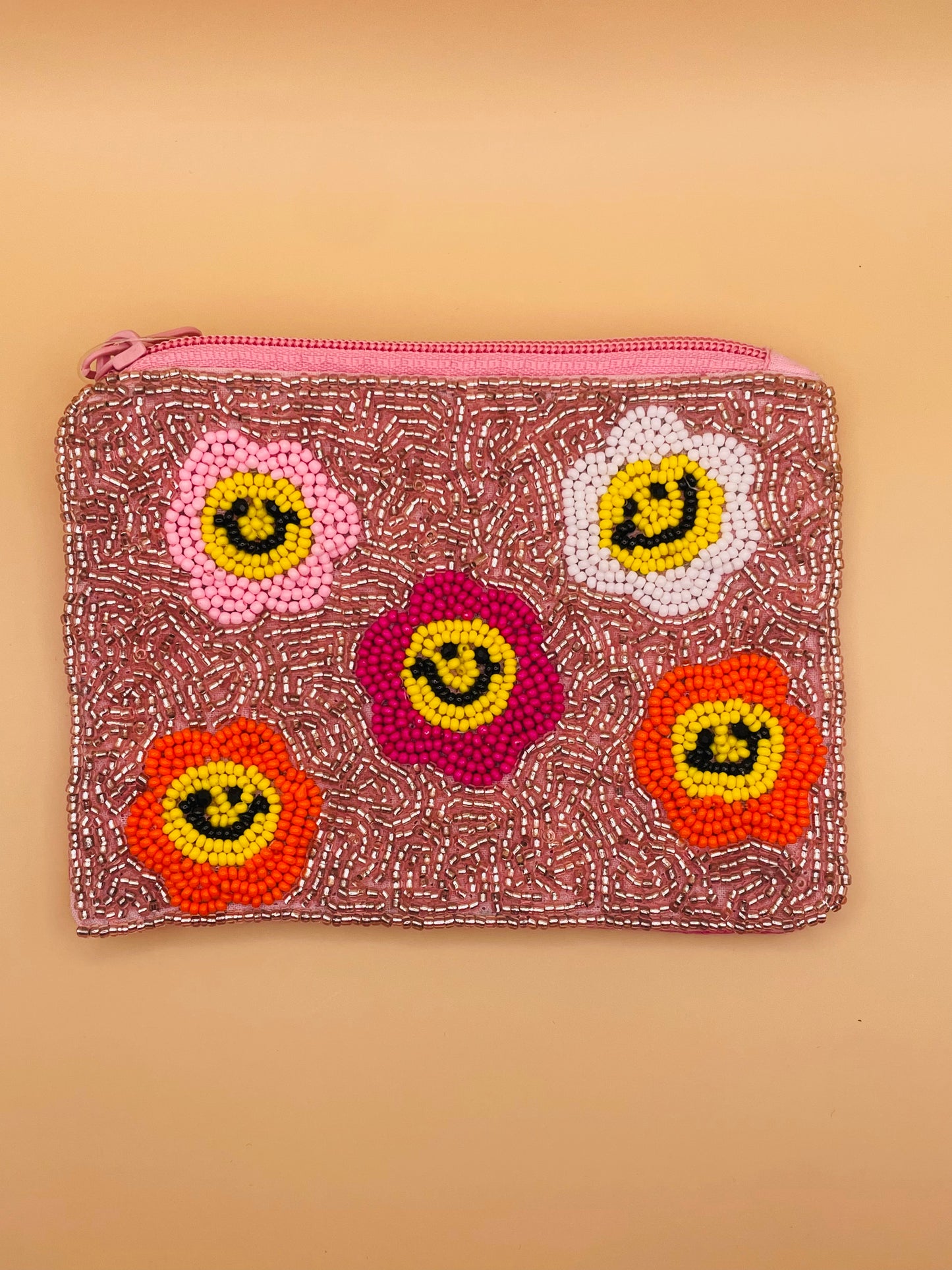 Smiley Face Flowers Coin Pouch