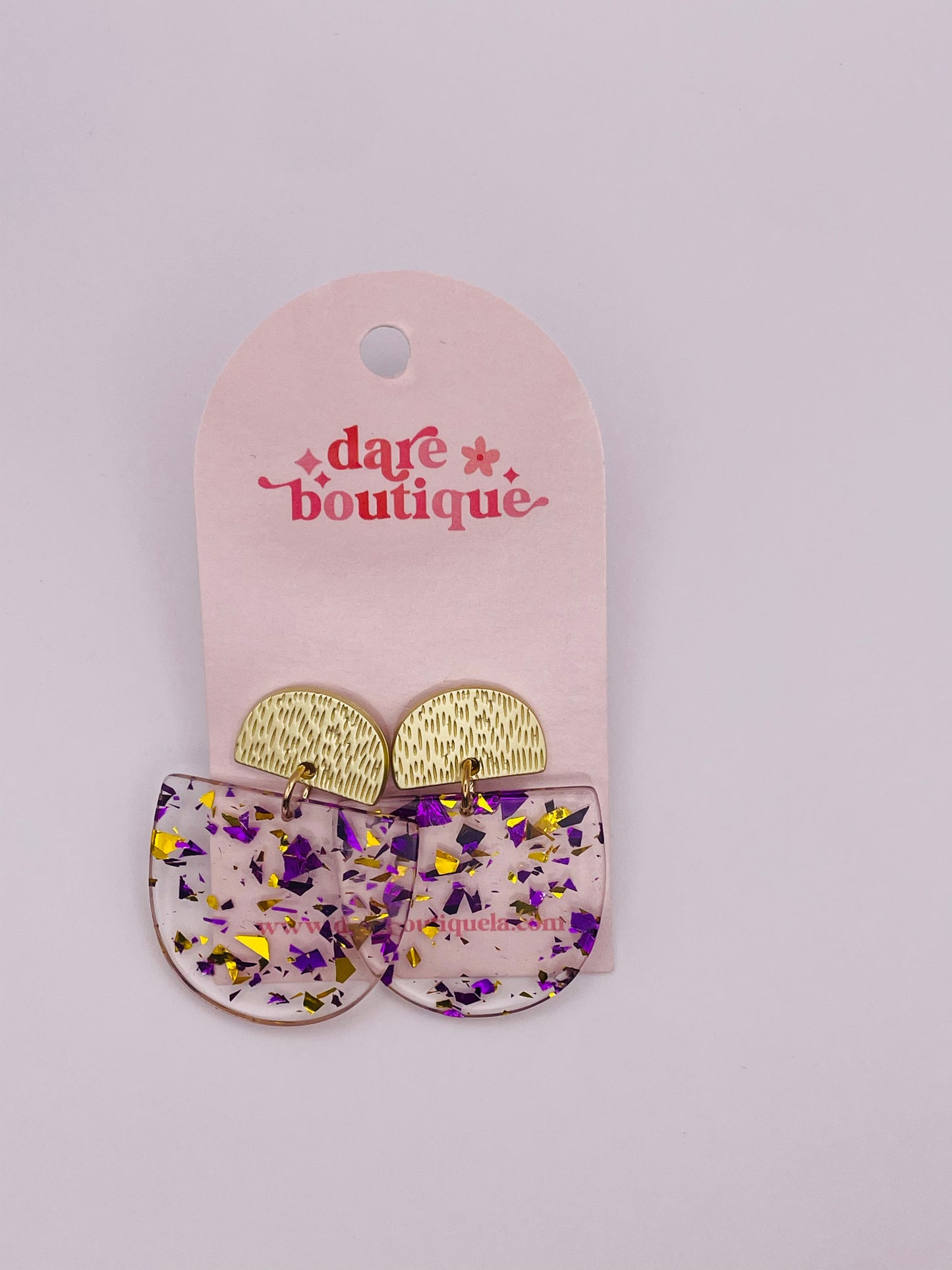 Purple & Gold Earrings