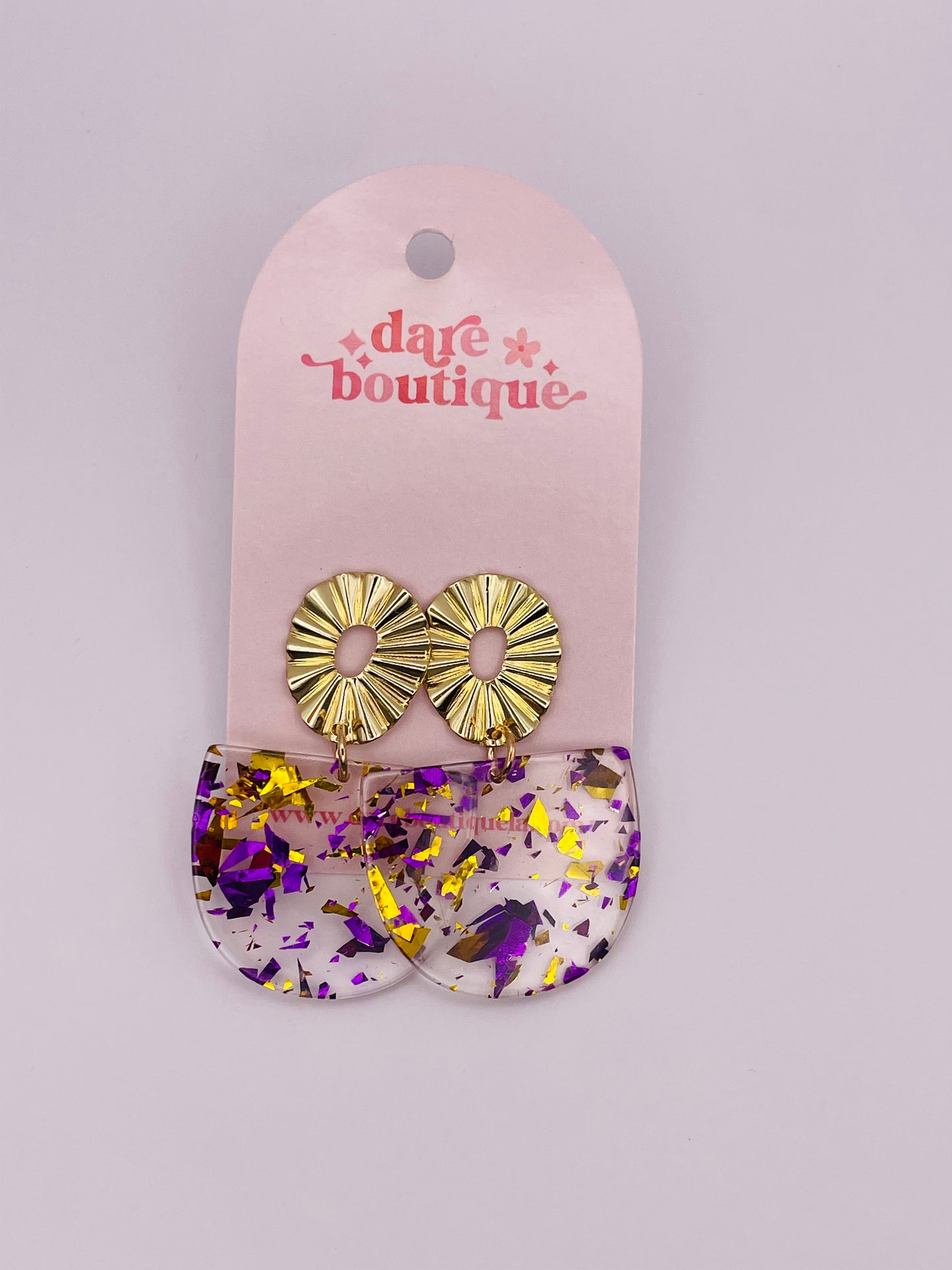 Purple & Gold Earrings