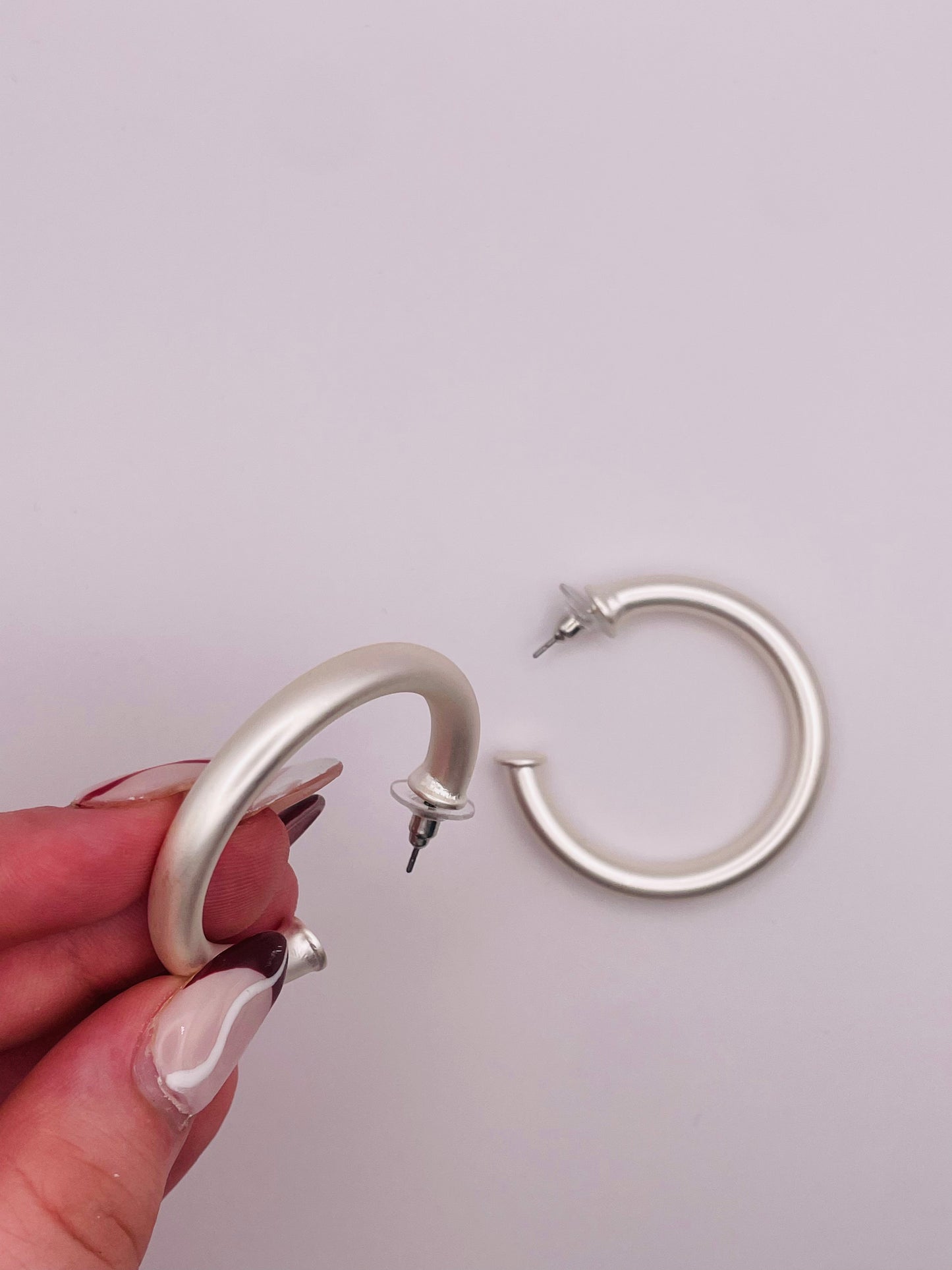 Satin Sliver Hoop Earrings