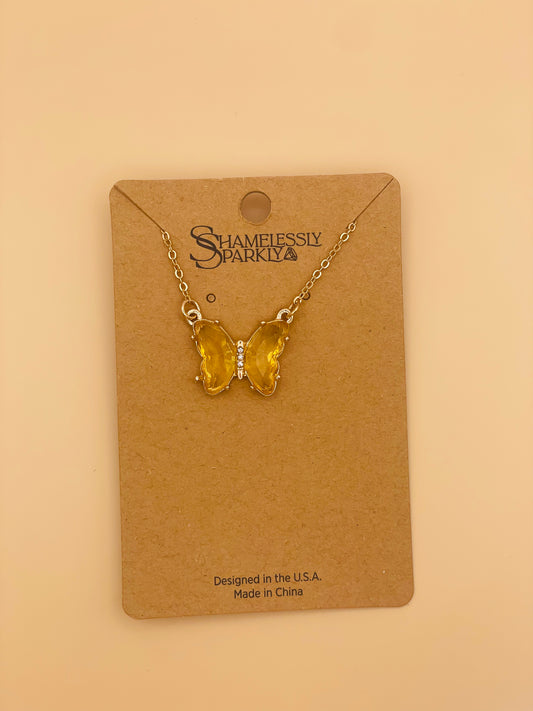 Yellow Butterfly Necklace