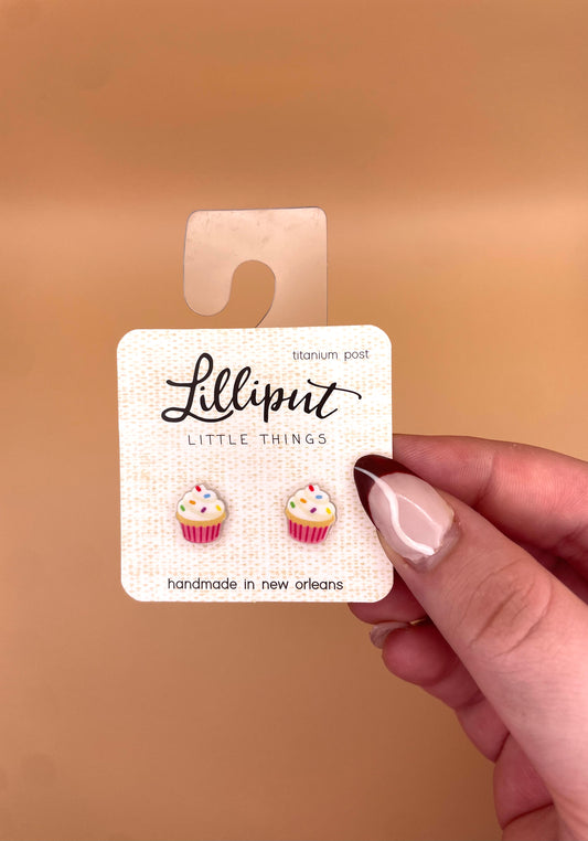 Birthday Cupcake Stud Earrings