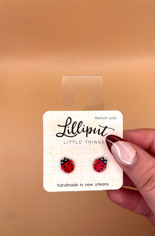 Lady Bug Stud Earrings