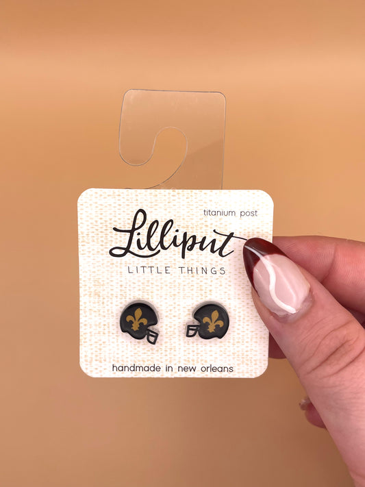 Fleur De Lys Helment Stud Earrings