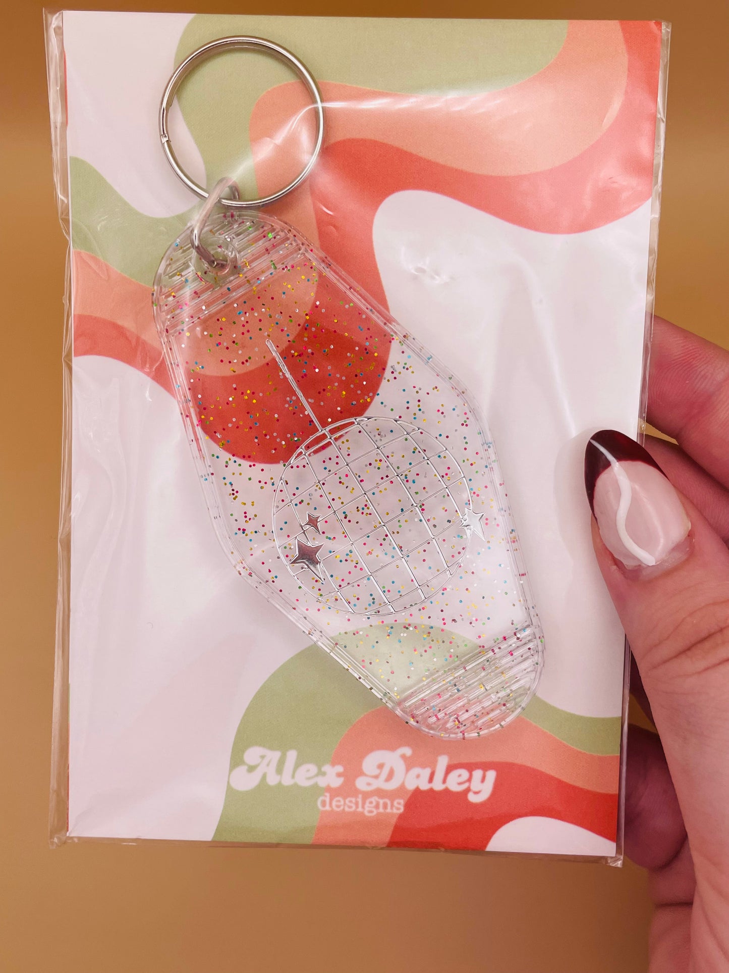 Glitter Disco Ball Keychain