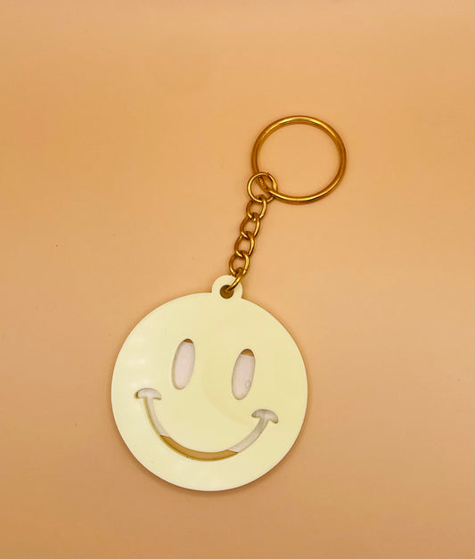 Yellow Smiley Face Keychain
