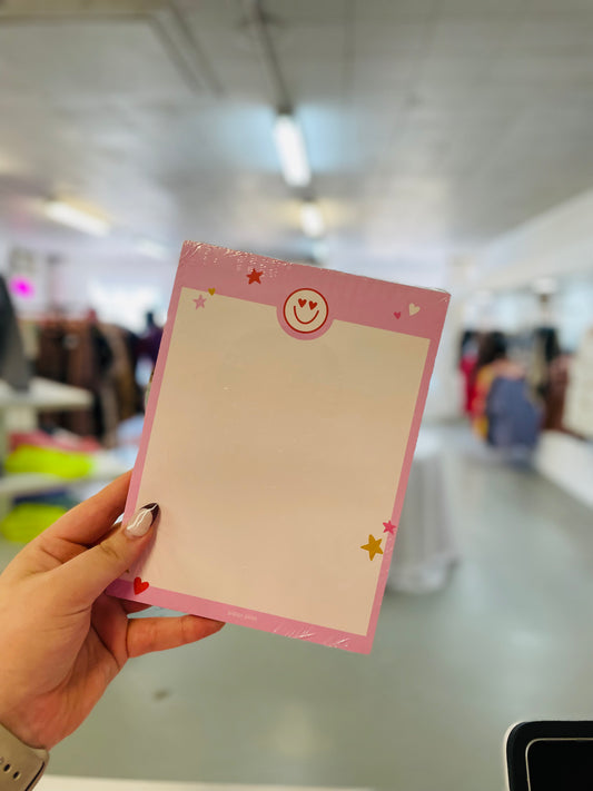 Pink Smiley Heart Eyes Notepad